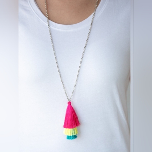 Paparazzi ♥ Triple The Tassel - Multi ♥ Necklace - Picture 2 of 3